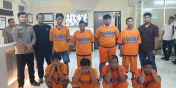 8 Pelaku Penyerangan Polsek Watulimo Trenggalek Ditahan di Polda Jatim (foto/ist)