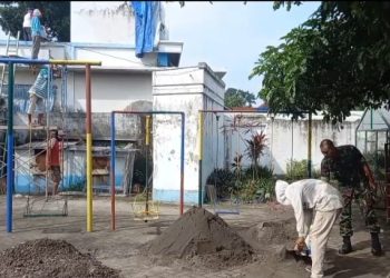 Kodim 0809/Kediri Rehab Panti Asuhan Aisyiyah. Foto : Dok. Pemkab Kediri