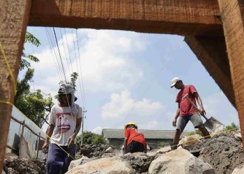 Proses pembangunan Pasar Ngadiluwih. Foto : Dok. Pemkab Kediri