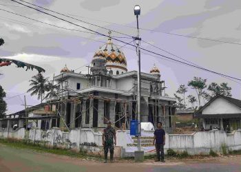 Salah satu titik PJU program TMMD ke-124 di Desa Plalangan