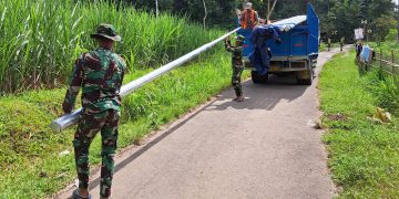 TMMD Kodim 0824 Jember Bangun 30 Titik PJU di Desa Plalangan. Foto : Bacaini.ID/Mega