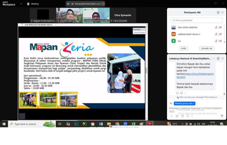 Mbak Wali Jadi Pembicara Lokakarya Nasional UI Green City Metric. Foto : Dok. Pemkot Kediri