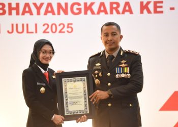 Upacara dan Tasyakuran Hari Bhayangkara Ke-79, Mbak Wali Harapkan Sinergitas dan Soliditas Terus Terjalin. Foto : Dok. Pemkot Kediri