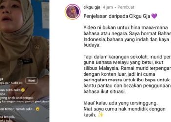 Viral Cikgu Malaysia Ngomel Muridnya Terkontaminasi Bahasa Indonesia