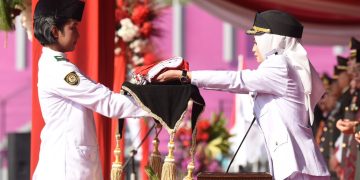 Upacara HUT RI ke-80 di Kota Kediri Berlangsung Khidmat. Foto : Dok. Pemkot Kediri