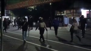 aksi massa di mapolres Blitar Kota ricuh