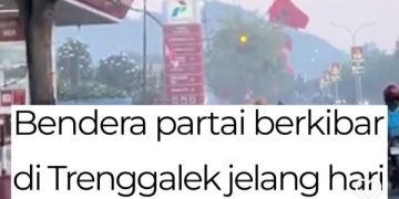 Pemasangan bendera PDIP di Trenggalek lebih tinggi dari merah putih