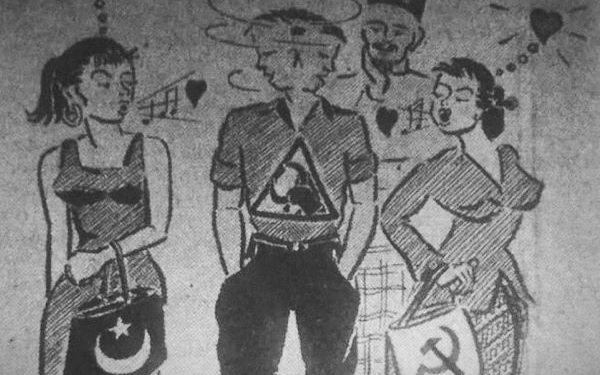 karikatur surat kabar Masyumi yang dibredel Soekarno dan Soeharto
