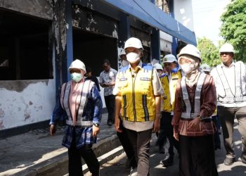 Mbak Wali Bersama Pimpinan DPRD Dampingi Menteri PU Tinjau Kondisi Gedung DPRD Kota Kediri Pasca Terbakar