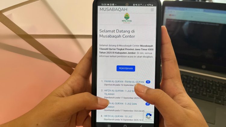 Website musabaqah.id untuk melihat nilai para peserta MTQ JATIM ke XXXI di Jember secara real time