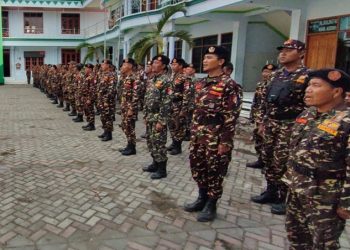 Anggota Banser Kediri Apel Siaga Menjaga Marwah Kyai
