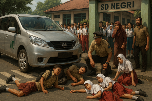 Mobil Pengantar MBG Tabrak Siswa dan Guru SDN Kalibaru 01