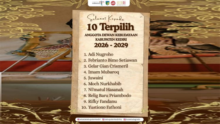 10 Orang Resmi Terpilih Sebagai Anggota Dewan Kebudayaan Kabupaten Kediri (DK3) Periode 2026-2029