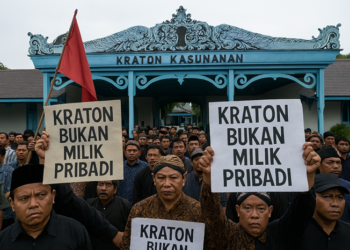 Ilustrasi sengketa Keraton Solo. foto: bacaini/AI