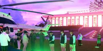 Presiden Prabowo Subianto tiba di Helipad Halaman Istana Negara, di Ibu Kota Nusantara (IKN), Kabupaten Penajam Paser Utara, Provinsi Kalimantan Timur, pada Senin sore, 12 Januari 2026. Foto: BPMI Setpres