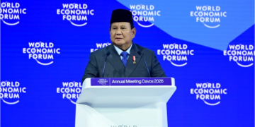 Presiden Republik Indonesia Prabowo Subianto menyampaikan pidato kunci pada World Economic Forum (WEF) Annual Meeting 2026 yang digelar pada Kamis, 22 Januari 2026, di Davos, Swiss. Foto: BPMI Setpres/Muchlis Jr