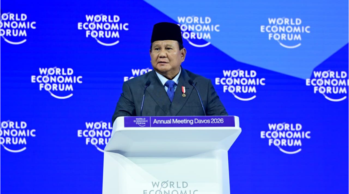 Presiden Republik Indonesia Prabowo Subianto menyampaikan pidato kunci pada World Economic Forum (WEF) Annual Meeting 2026 yang digelar pada Kamis, 22 Januari 2026, di Davos, Swiss. Foto: BPMI Setpres/Muchlis Jr