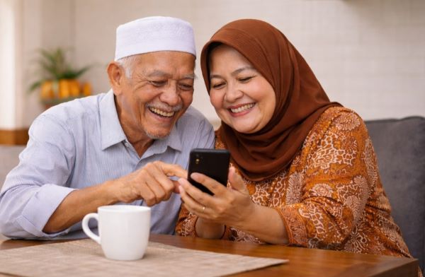 Lansia Indonesia menggunakan smartphone untuk mengakses internet berdasarkan data BPS 2025