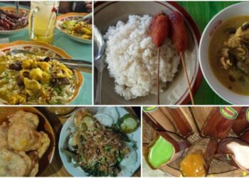 Nasi becek khas Nganjuk dengan kuah gulai kambing dan sate kambing legendaris