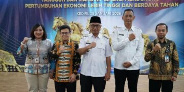 Wakil Wali Kota Kediri Gus Qowim mengikuti pemaparan Laporan Perekonomian Indonesia 2025 bersama Bank Indonesia Kediri secara daring