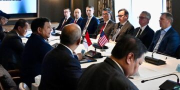 Presiden Prabowo Subianto menerima 12 pengusaha terbesar Amerika Serikat dalam pertemuan di Washington DC. Foto: BPMI Setpres