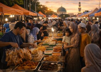 Suasana belanja takjil saat Ramadan