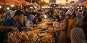 Suasana belanja takjil saat Ramadan