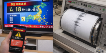 Ilustrasi sistem peringatan dini gempa Jepang sebelum guncangan terjadi