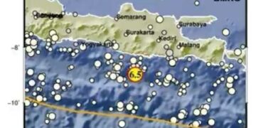 Ilustrasi gempa bumi Magnitudo 6,5 mengguncang Pacitan Jawa Timur pada malam Jumat Wage