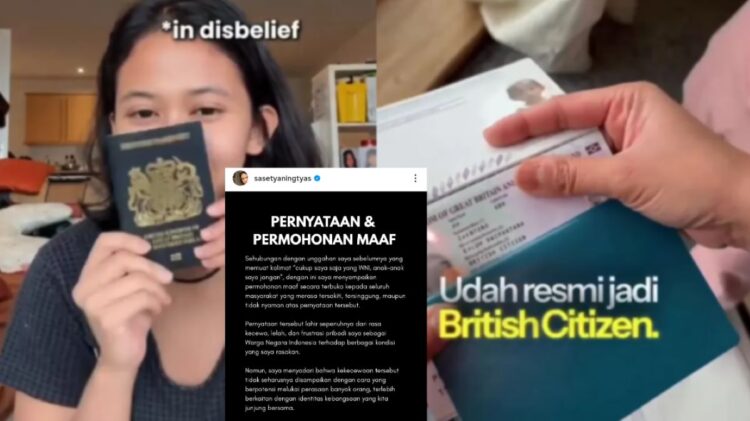 Ilustrasi paspor Inggris dan Indonesia berdampingan