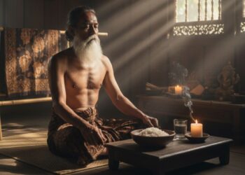 Ilustrasi meditasi dalam puasa ngebleng