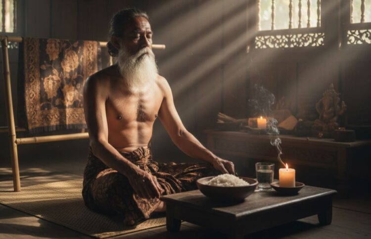 Ilustrasi meditasi dalam puasa ngebleng