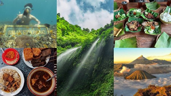 Wisatawan snorkeling menikmati air jernih di sekitar Pulau Gili Ketapang