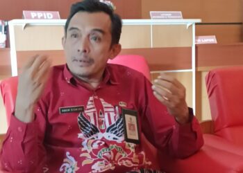 Wali Kota Blitar Syauqul Muhibbin atau Mas Ibin saat acara Refleksi 1 Tahun Kepemimpinan di Monumen PETA Kota Blitar