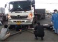 kecelakaan pemotor terlindas truk trailer di ringroad Mojoagung Jombang