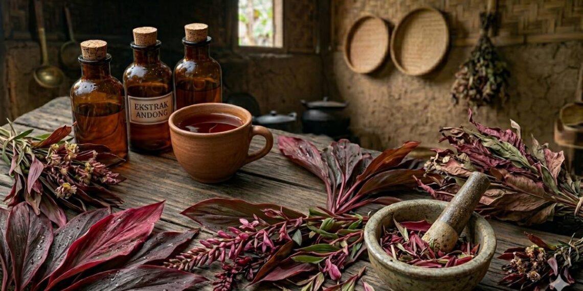 daun andong merah untuk obat pendarahan alami