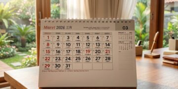 Kalender Maret 2026 menampilkan jadwal libur sekolah Lebaran mulai 16–27 Maret, termasuk libur nasional Hari Suci Nyepi dan Idul Fitri serta rangkaian cuti bersama