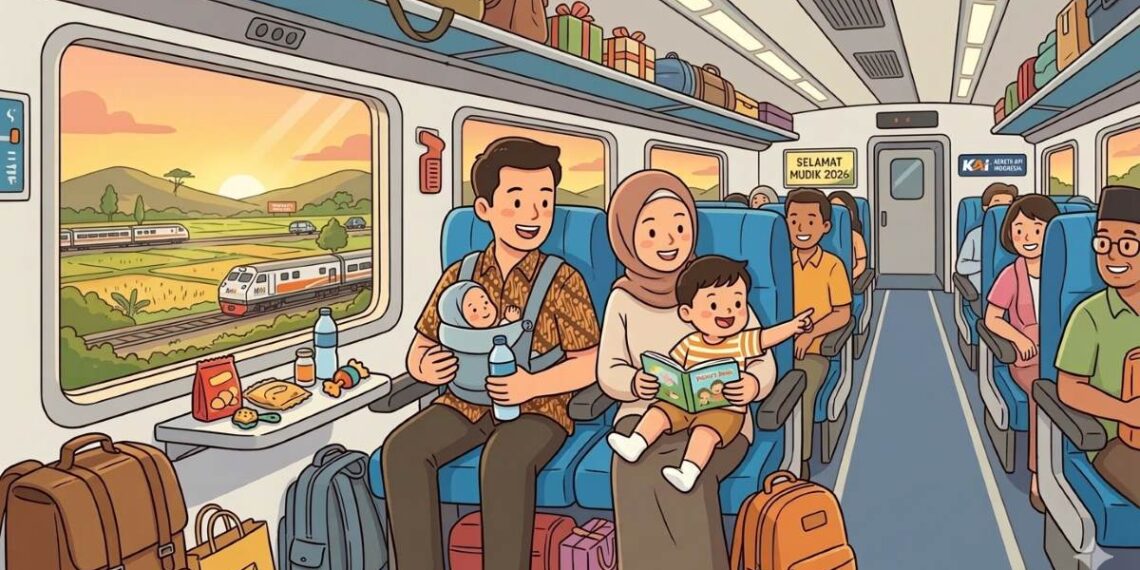 keluarga mudik lebaran bersama anak
