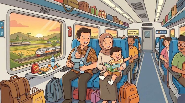 keluarga mudik lebaran bersama anak