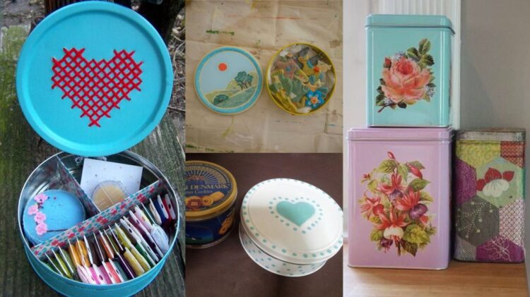 kaleng biskuit bekas jadi tempat penyimpanan unik