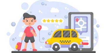 Ilustrasi orang tua melacak lokasi anak melalui smartphone