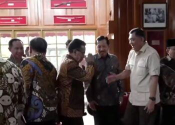 Menhan Sjafrie Sjamsoeddin bertemu Panglima TNI dan purnawirawan di Kemenhan Jakarta