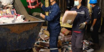 pemusnahan rokok ilegal Sidoarjo