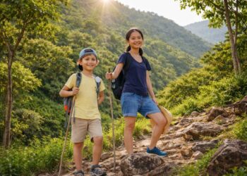 anak mendaki gunung jalur ringan Jawa Timur