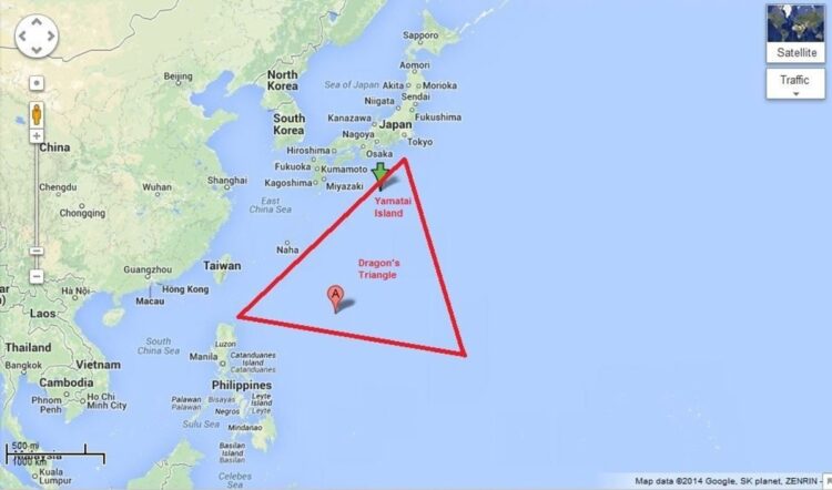 peta lokasi Dragon’s Triangle di Jepang