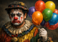 Ilustrasi badut penjual balon. Foto: bacaini by AI/Copilot