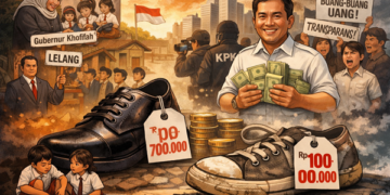 Ilustrasi pengadaan sepatu sekolah rakyat. Foto: bacaini by AI