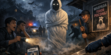 Ilustrasi teror pocong. Foto: bacaini by AI