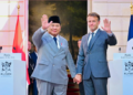 Presiden Republik Indonesia Prabowo Subianto melaksanakan pernyataan pers bersama Presiden Republik Prancis Emmanuel Macron dalam rangkaian kunjungan kenegaraan di Istana Élysée, pada Kamis, 28 Mei 2026. Foto: BPMI Setpres/Laily Rachev