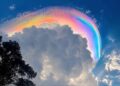 Fenomena awan pelangi atau cloud iridescence terlihat berwarna-warni di langit wilayah Jabodetabek